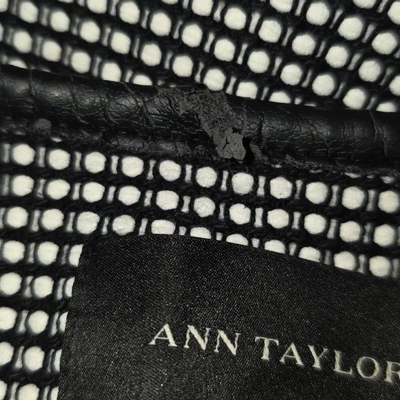 Ann Taylor Jacket In Black With White Dots. Size L - Picture 8 of 9